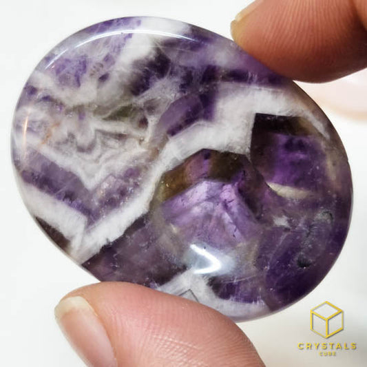 Chevron Amethyst Worry Stone