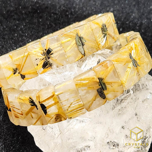 Golden Rutilated Quartz**** Flat Bracelet