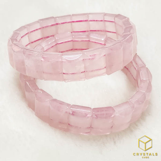 Rose Quartz* Elastic Bangle