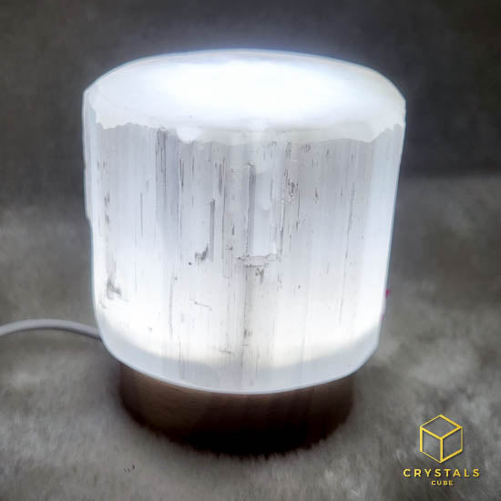 LED Light Wooden Display Stand for Crystals