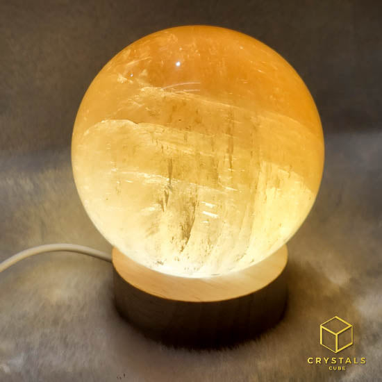 LED Light Wooden Display Stand for Crystals