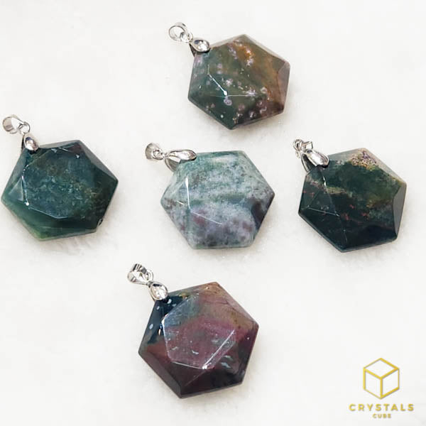 Bloodstone Star of David Pendant