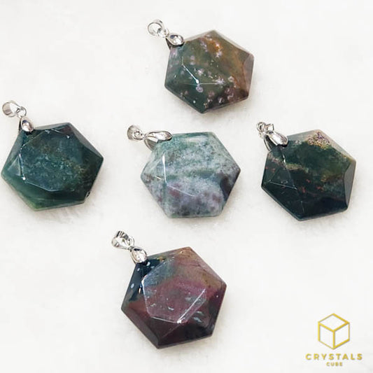 Bloodstone Star of David Pendant