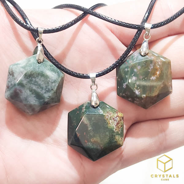Bloodstone Star of David Pendant