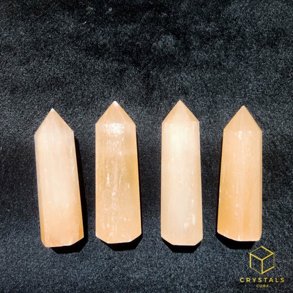 Peach Selenite Point