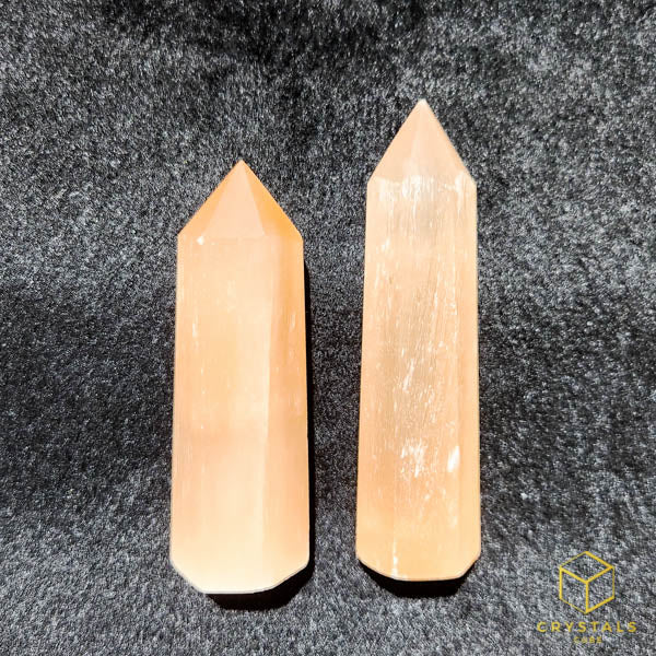 Peach Selenite Point