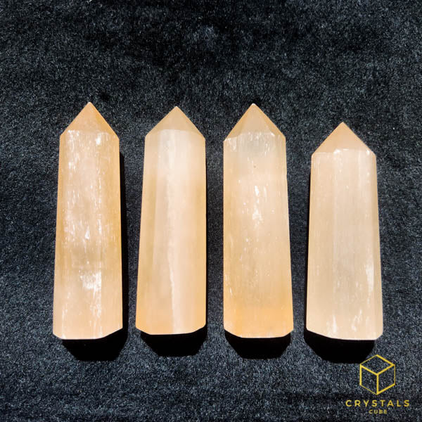 Peach Selenite Point