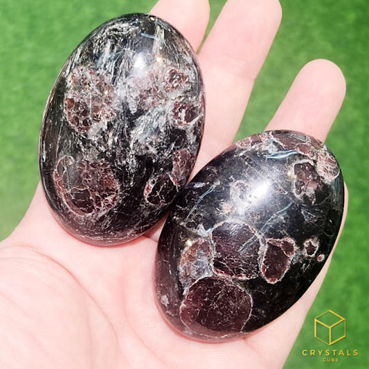 Arfvedsonite Garnet Palm Stone