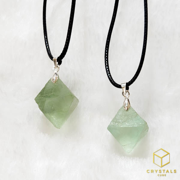 Fluorite (Green) Diamond Raw Pendant