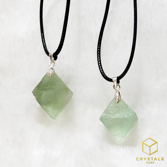 Fluorite (Green) Diamond Raw Pendant