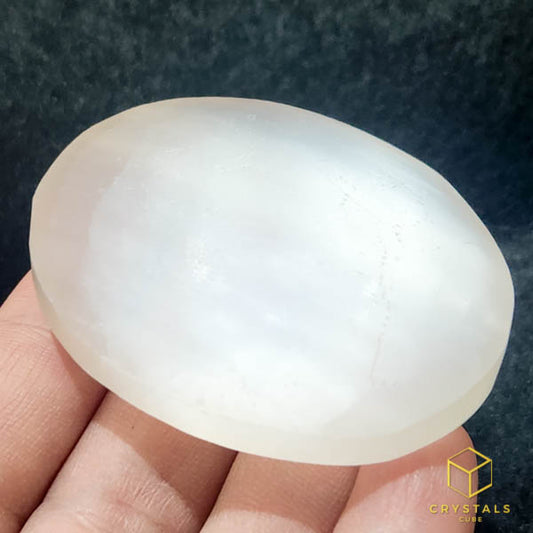 Selenite Palm Stone