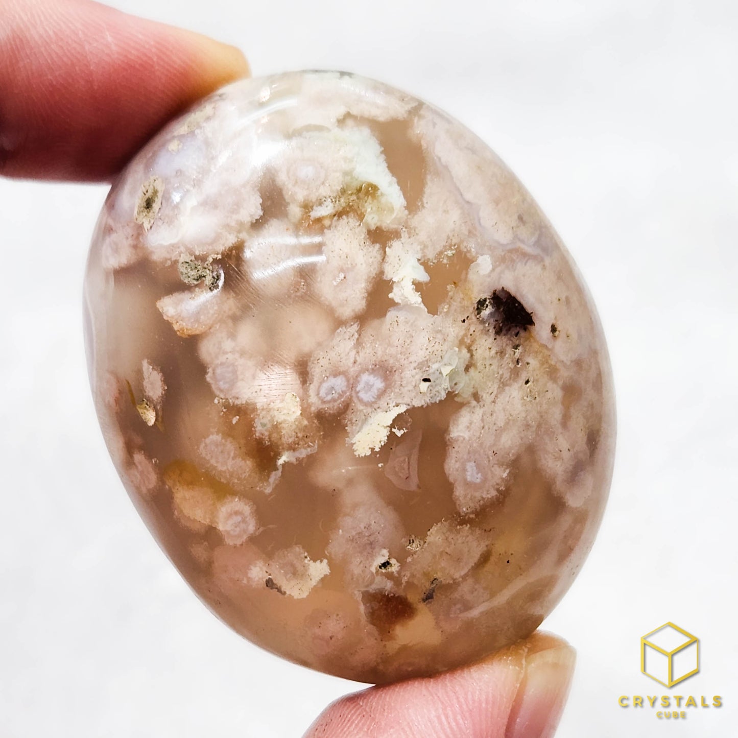 Sakura (Cherry Blossom) Agate Palm Stone