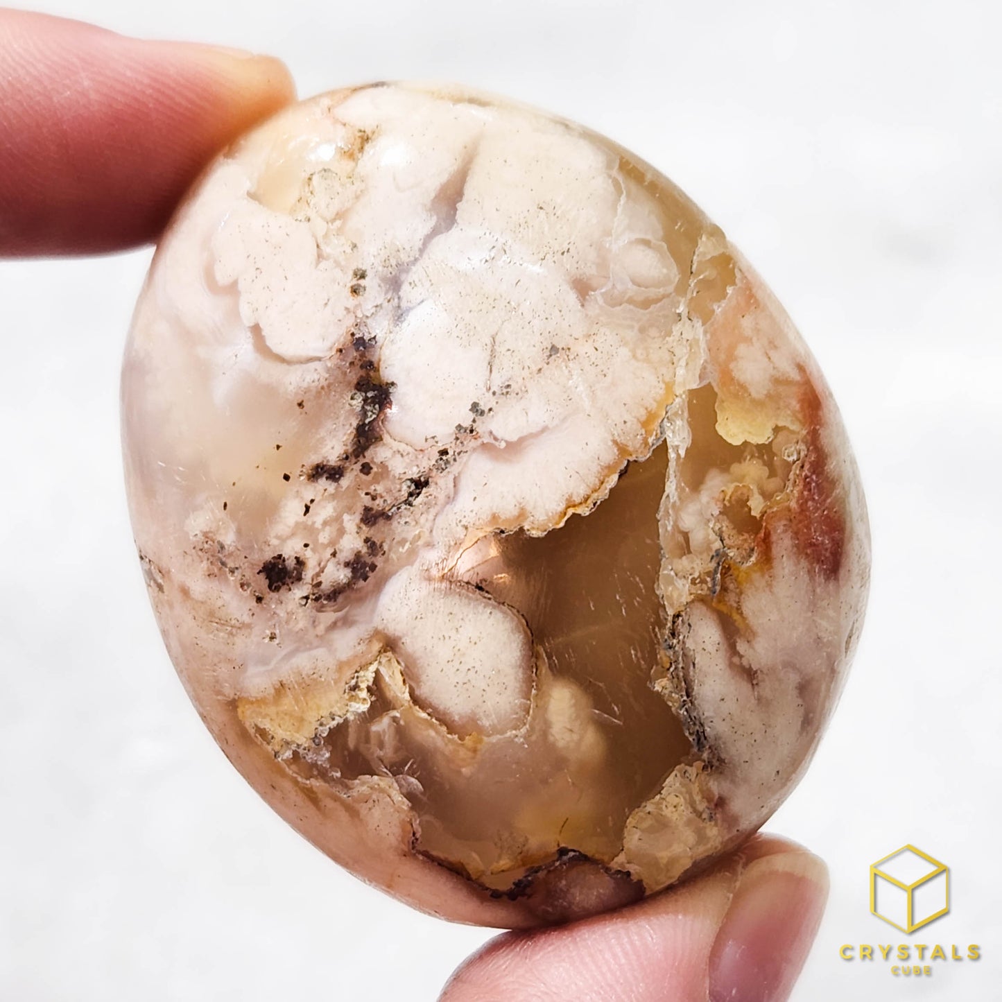 Sakura (Cherry Blossom) Agate Palm Stone