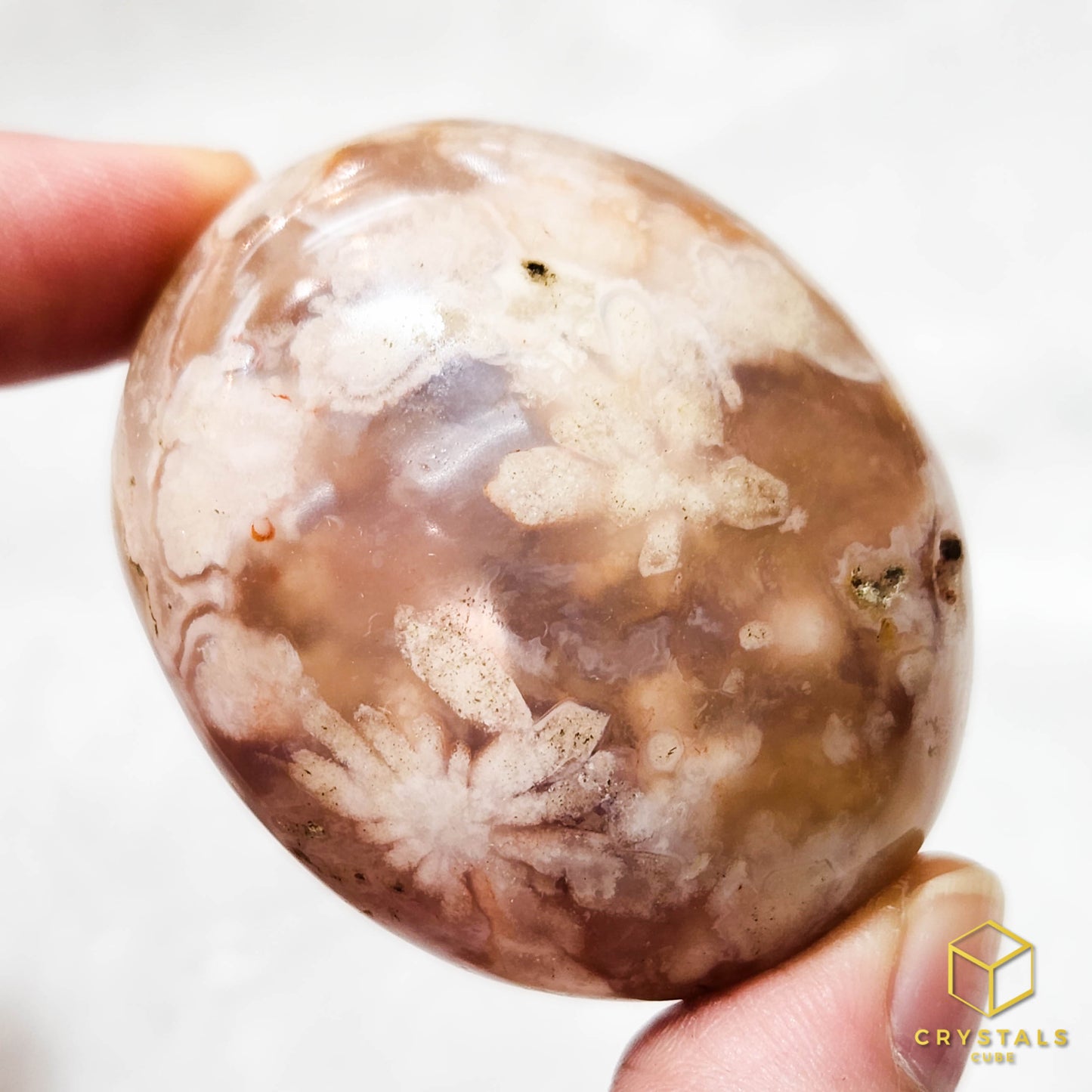 Sakura (Cherry Blossom) Agate Palm Stone