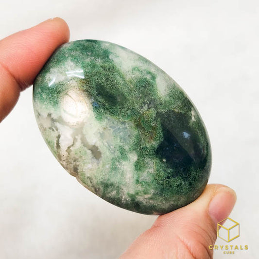 Moss Agate Palm Stone