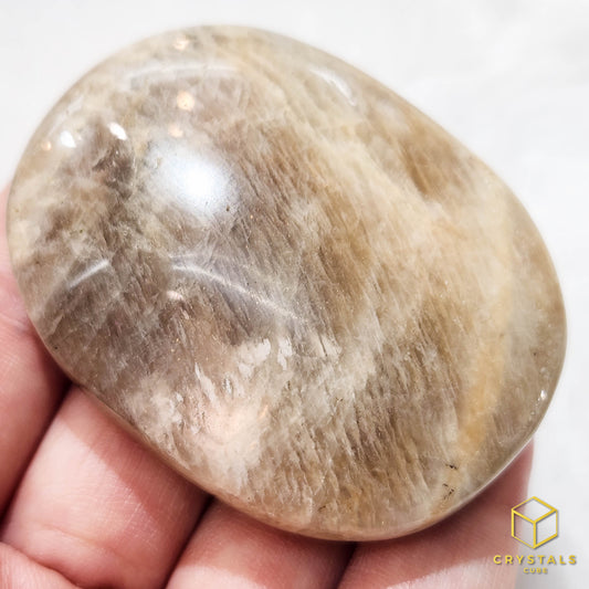 Grey Moonstone with Sunstone & Blue Sheen Palm Stone