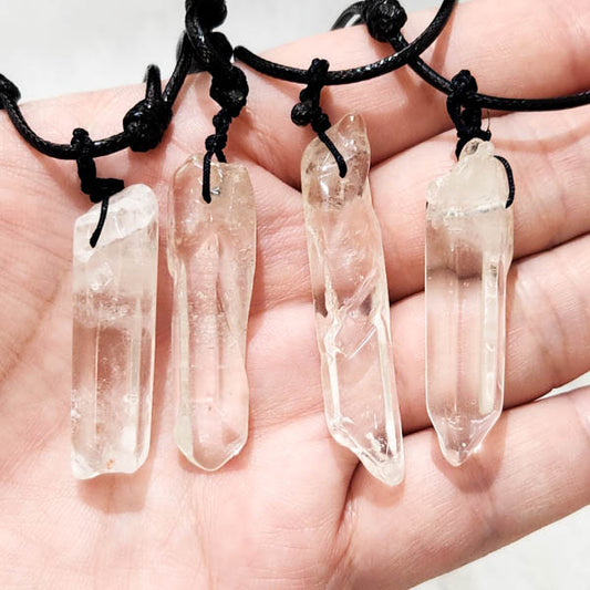 Clear Quartz Natural Point Pendant