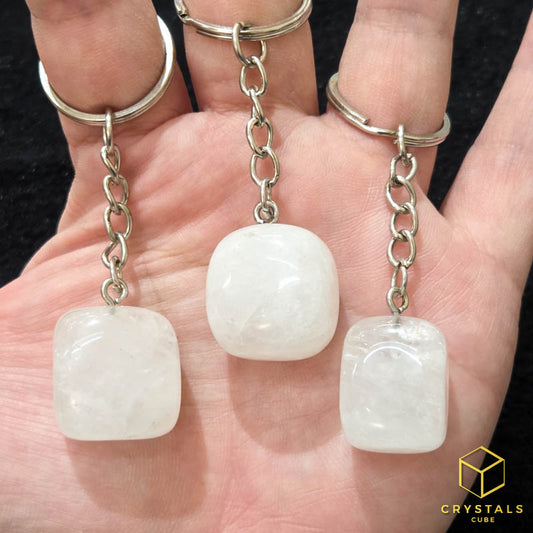 Crystal Keychain - Clear Quartz, Lapis, Rose Quartz, Green Aventurine, Moss Agate, Tiger's Eye, Red Jasper & Black Tourmaline