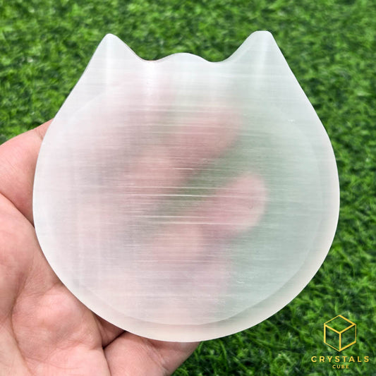 Selenite Cat Plate/Slab