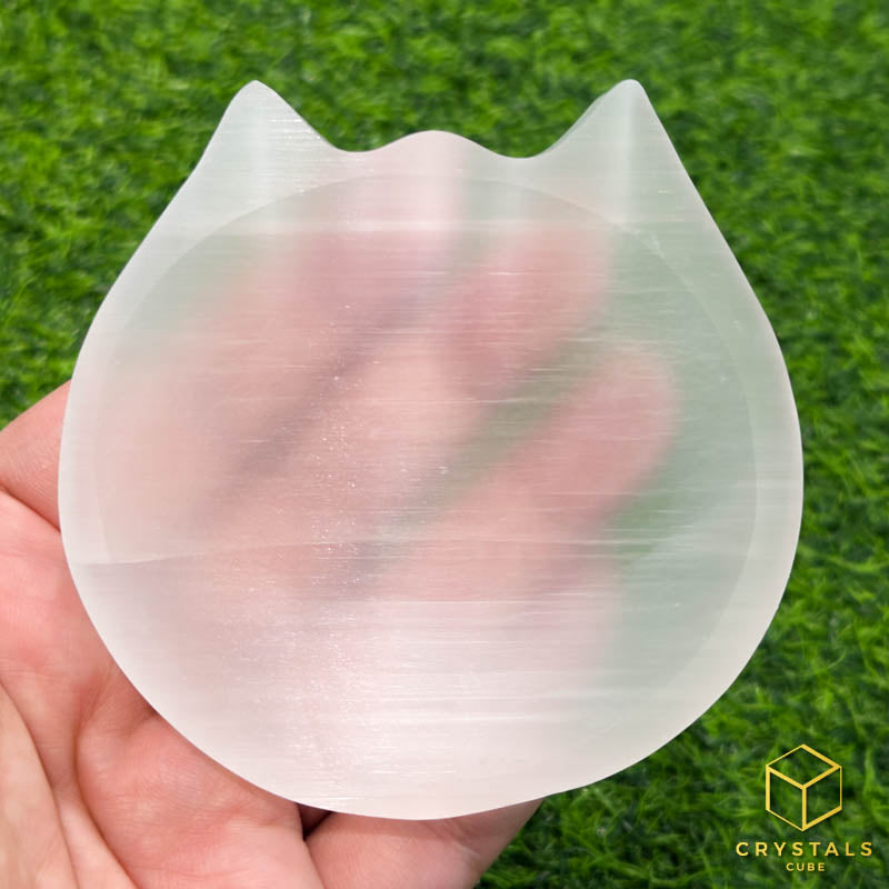 Selenite Cat Plate/Slab