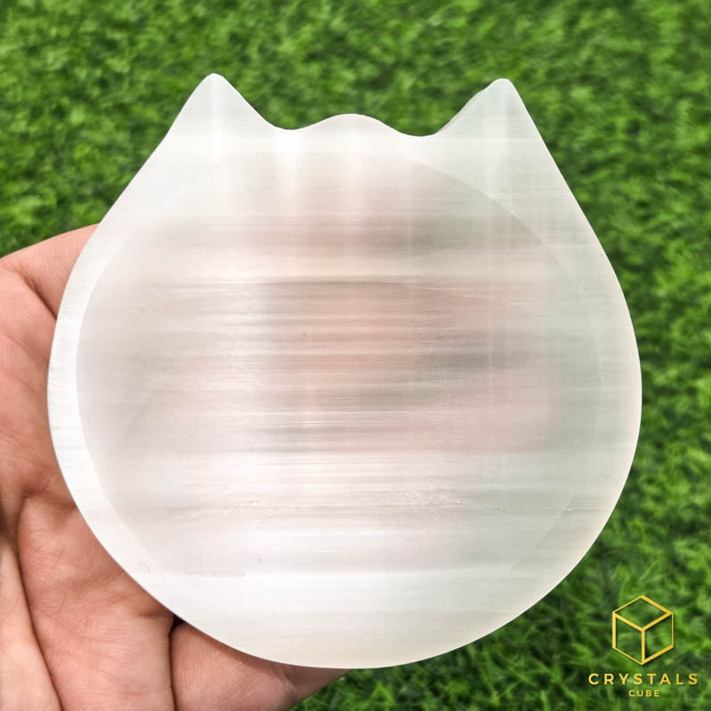Selenite Cat Plate/Slab