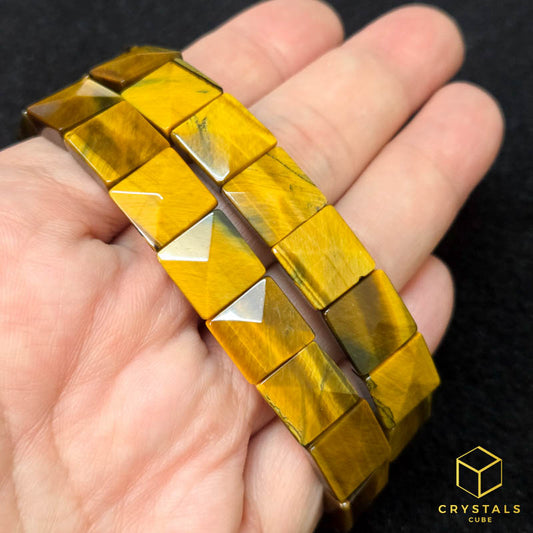 Tiger's Eye Pyramid Elastic Bangle / Bracelet