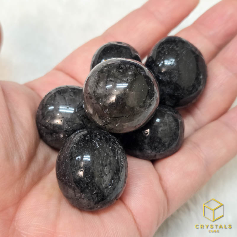 Black Rutile (Tourmalinated Quart) Tumble
