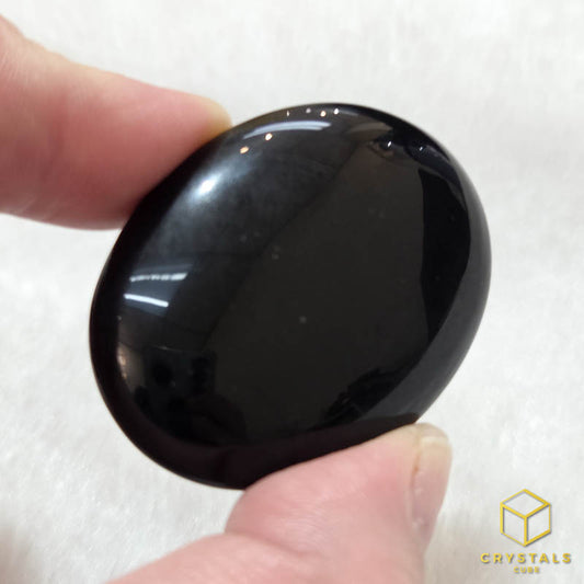 Black Obsidian Palm Stone