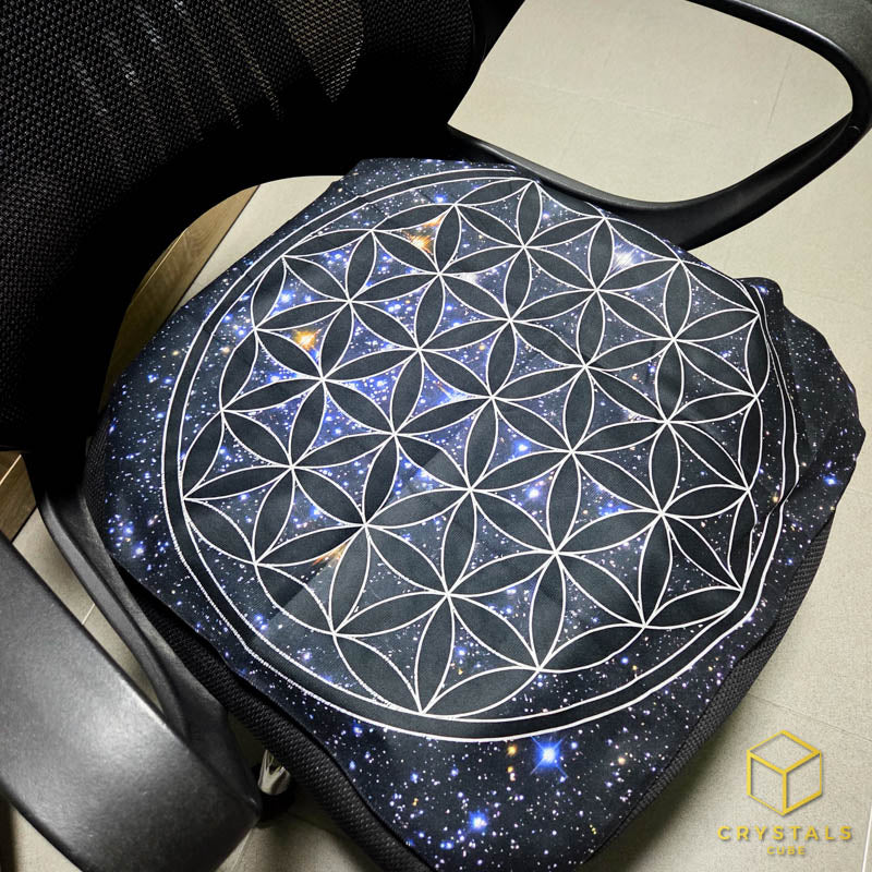 Flower of Life Meditation Cloth - Black - Promote Meditation / Harmonise & Energise Personal Energy Field