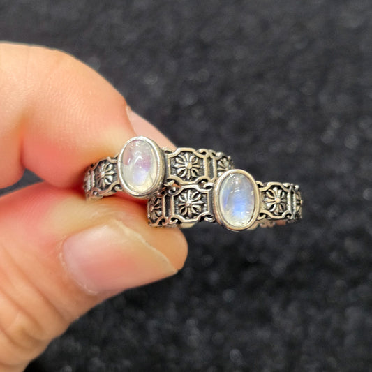 Rainbow Moonstone Ring - Adjustable