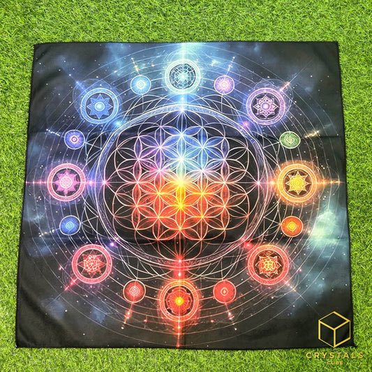 Flower of Life Meditation Cloth/ Tapestry - 3D Chakra Colour - Promote Meditation / Harmonise & Energise Personal Energy Field