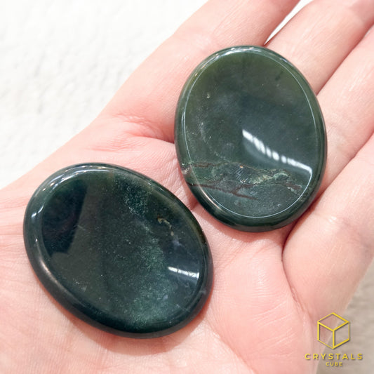 Moss Agate Worry Stone