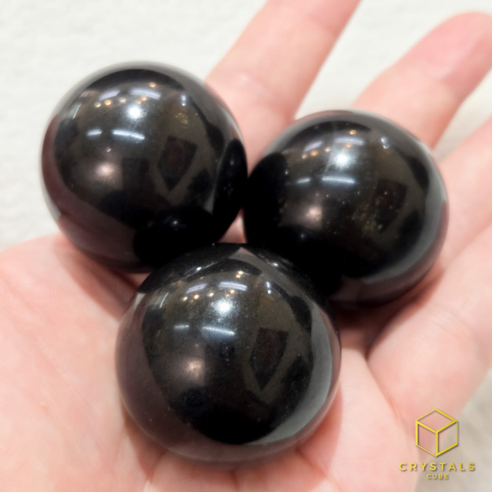 Black Tourmaline (Schorl) Sphere - 3.7cm