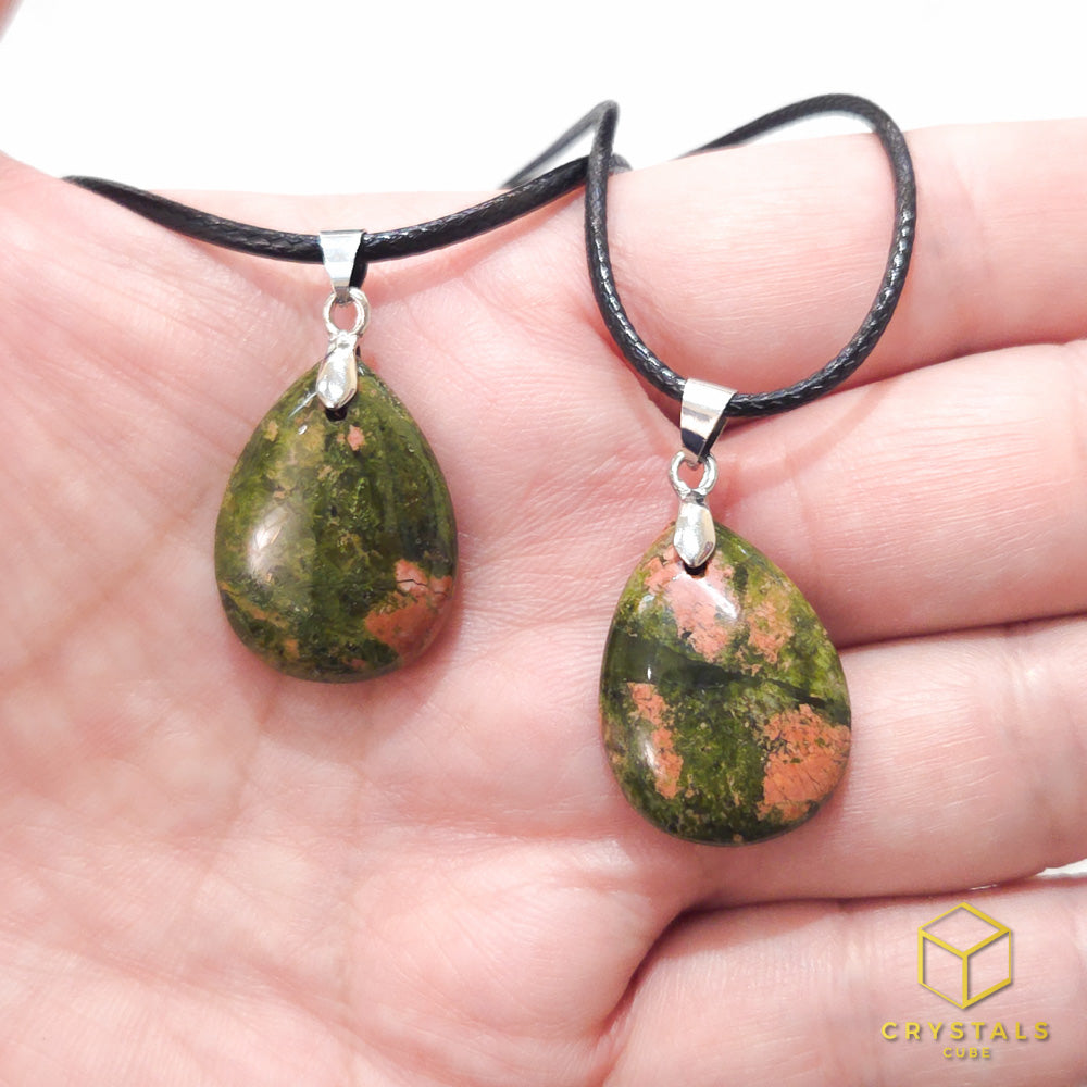 Unakite Teardrop Pendant