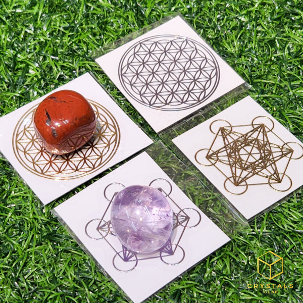 Flower of life & Metatron’s Cube - Metal Energy Sticker