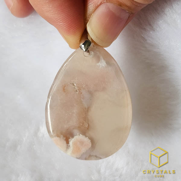 Sakura (Cherry Blossom) Agate Pendant