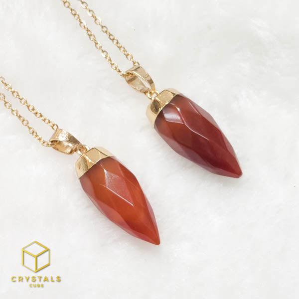 Pendulum Necklace - Rose Quartz, Green Aventurine & Carnelian