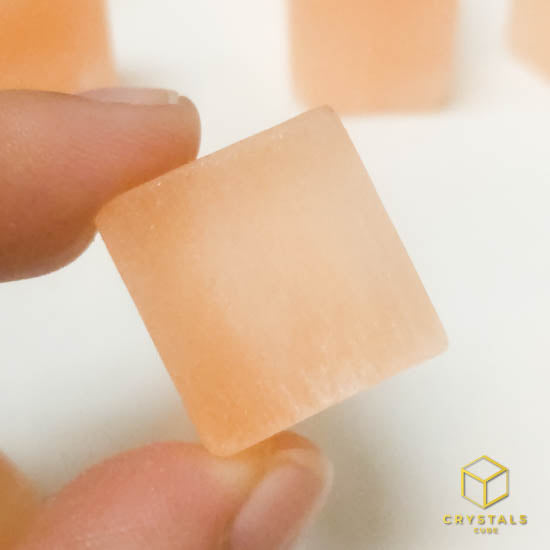 Peach Selenite Cube Tumble