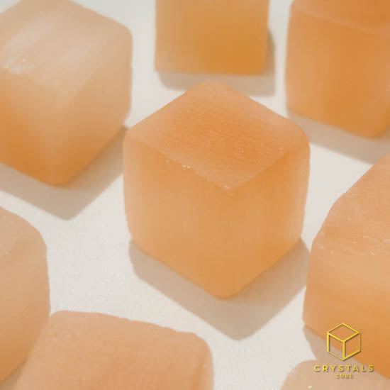 Peach Selenite Cube Tumble