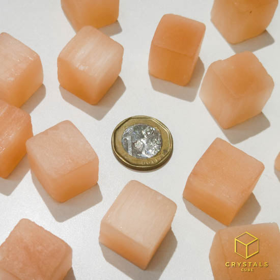 Peach Selenite Cube Tumble