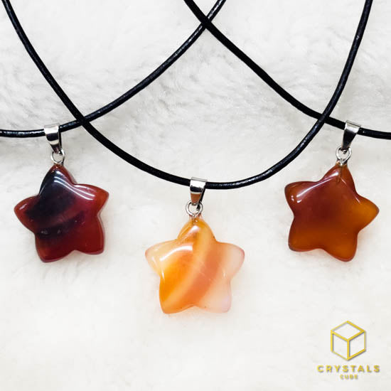 Star Necklace - Green Aventurine, Rose Quartz, Carnelian pendants & Tiger's Eye