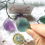 Load image into Gallery viewer, Raw Crystal Pendant - Amethyst, Fluorite, Clear, Rose &amp; Smokey Quartz 
