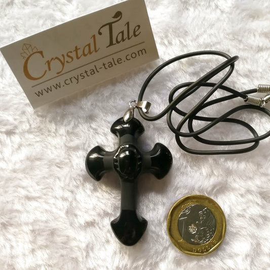 Black Obsidian Cross Pendant