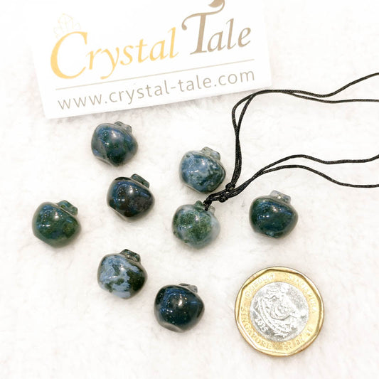 Moss Agate Mini Apple Pendant