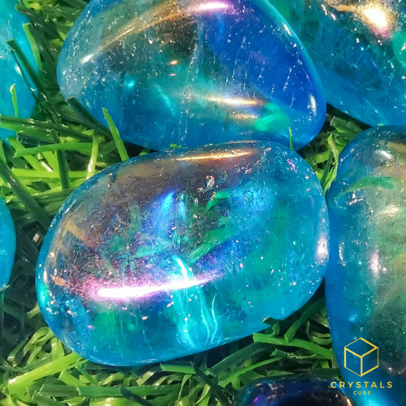 Aqua Aura Quartz Tumble