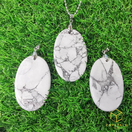 Howlite Oval Pendant - Big