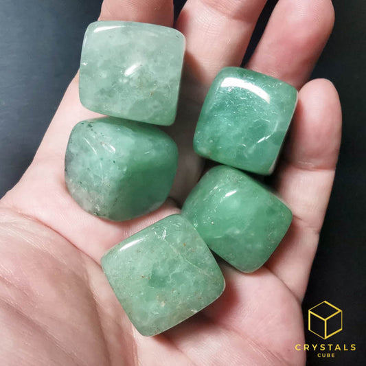 Green Strawberry Quartz Cube Tumble