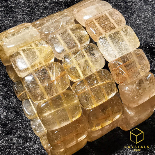 Golden Rutilated Quartz Flat Bracelet - Promotion*!!!