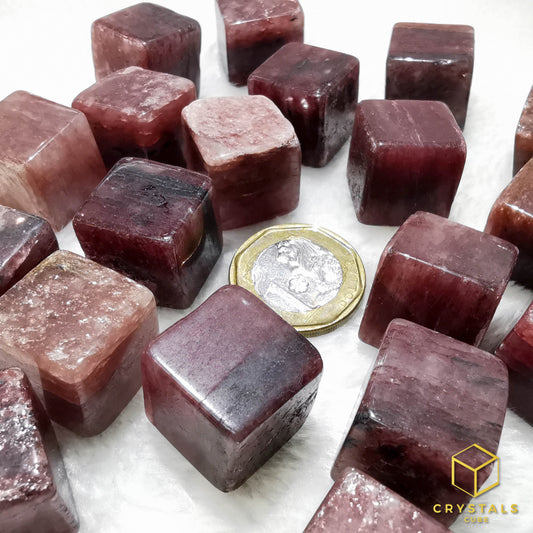 Strawberry Quartz Cube Tumble