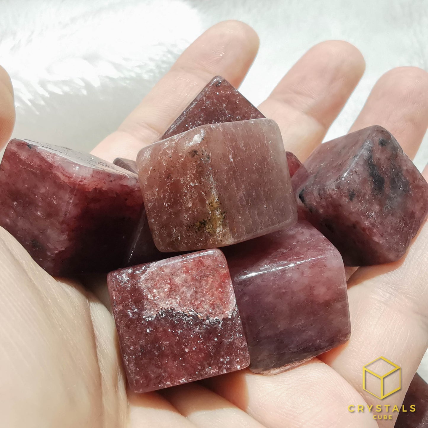 Strawberry Quartz Cube Tumble